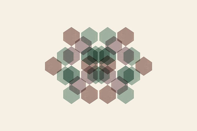 Muted Hexagon Symmetry art print by Cartissi for $57.95 CAD