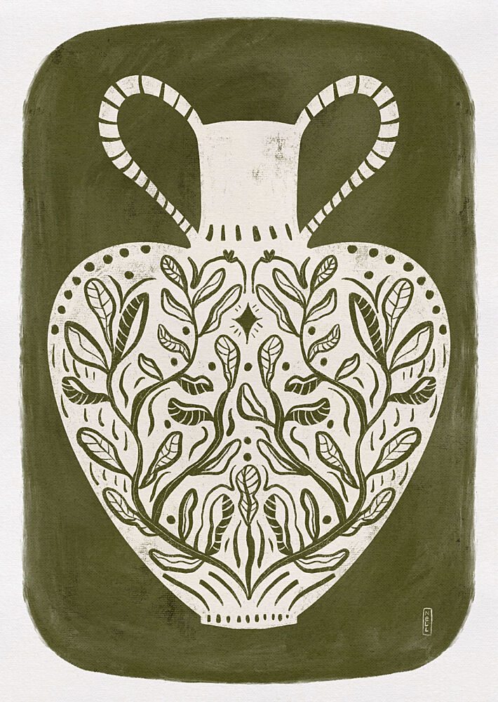 Botanical Folk Vase art print by Dirkie Nell for $57.95 CAD