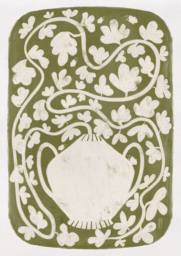Winding Botanical Vase art print by Dirkie Nell for $57.95 CAD