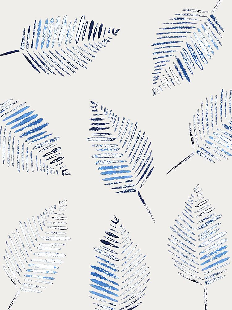 Blue Fern Patterns art print by Elizabeth C for $57.95 CAD