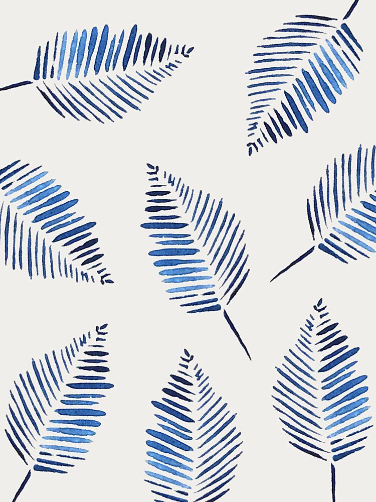 Watercolor Blue Leaves art print by Elizabeth C for $57.95 CAD