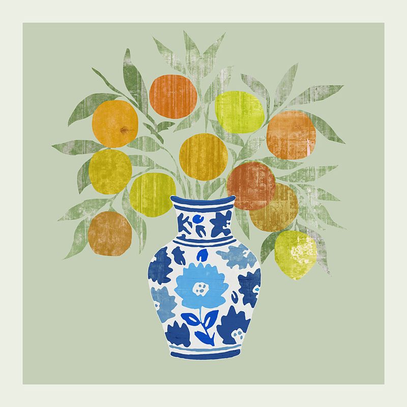 Vibrant Citrus Vase art print by Cartissi for $57.95 CAD