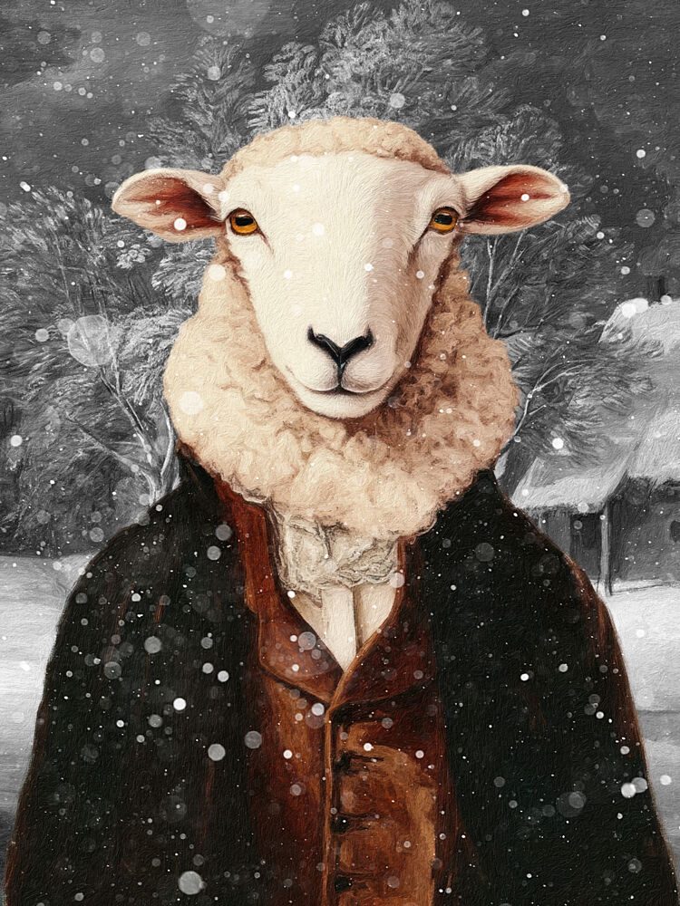 Winter Gentleman Sheep art print by Marja van den Hurk for $57.95 CAD