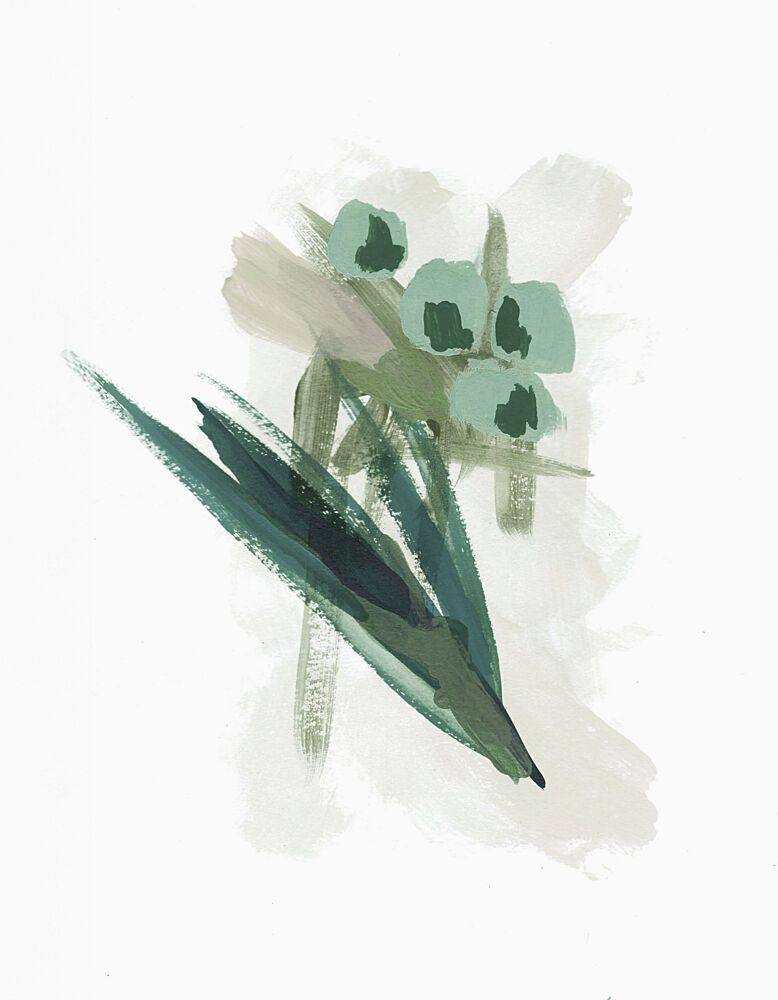 Abstract Green Flowers art print by Lori Ann Folz for $57.95 CAD
