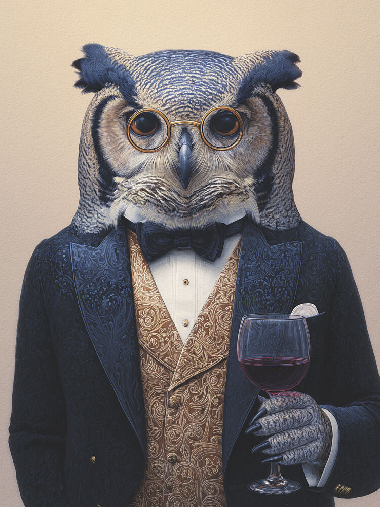 Sophisticated Owl Gentleman art print by Andreas Magnusson for $57.95 CAD