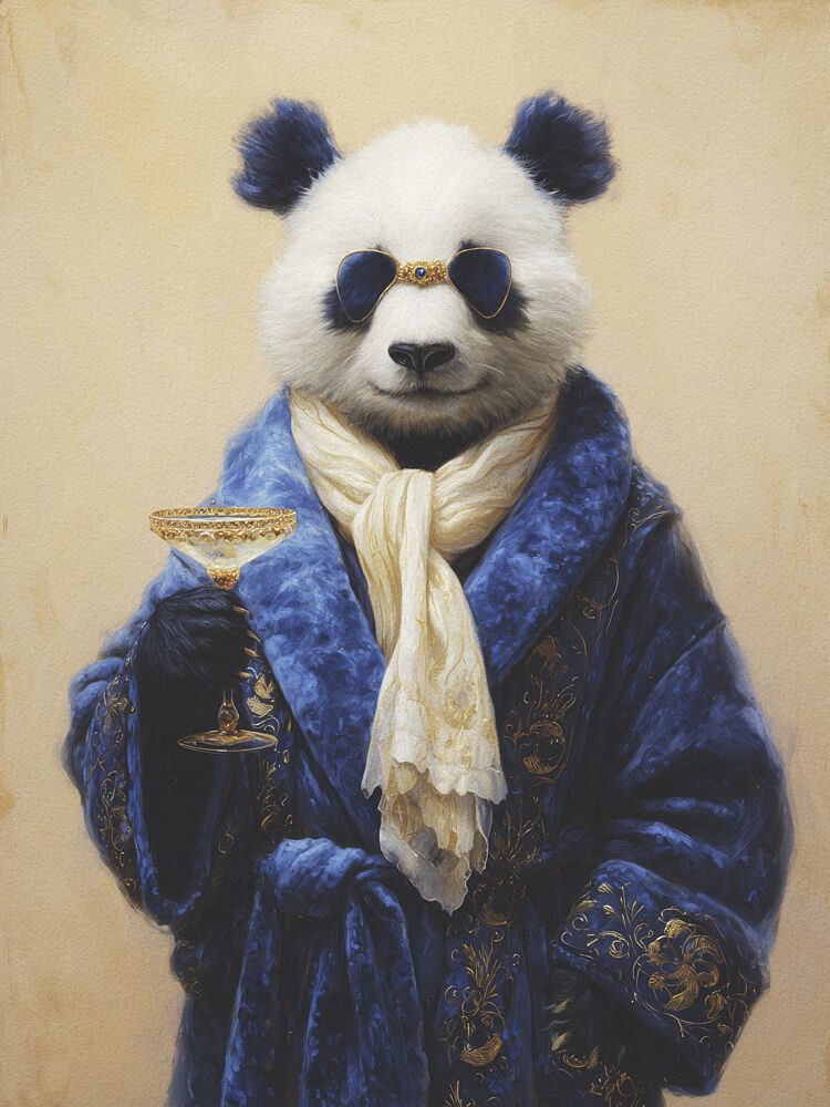 Regal Panda in Blue art print by Andreas Magnusson for $57.95 CAD