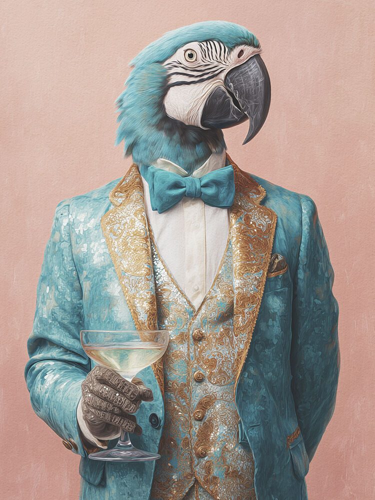 Dapper Parrot Cocktail Hour art print by Andreas Magnusson for $57.95 CAD