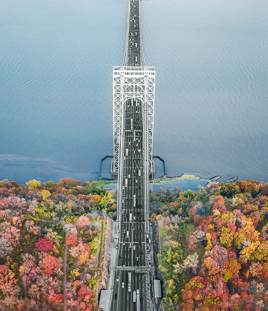 Autumn Bridge Vista art print by Wei David Dai for $57.95 CAD