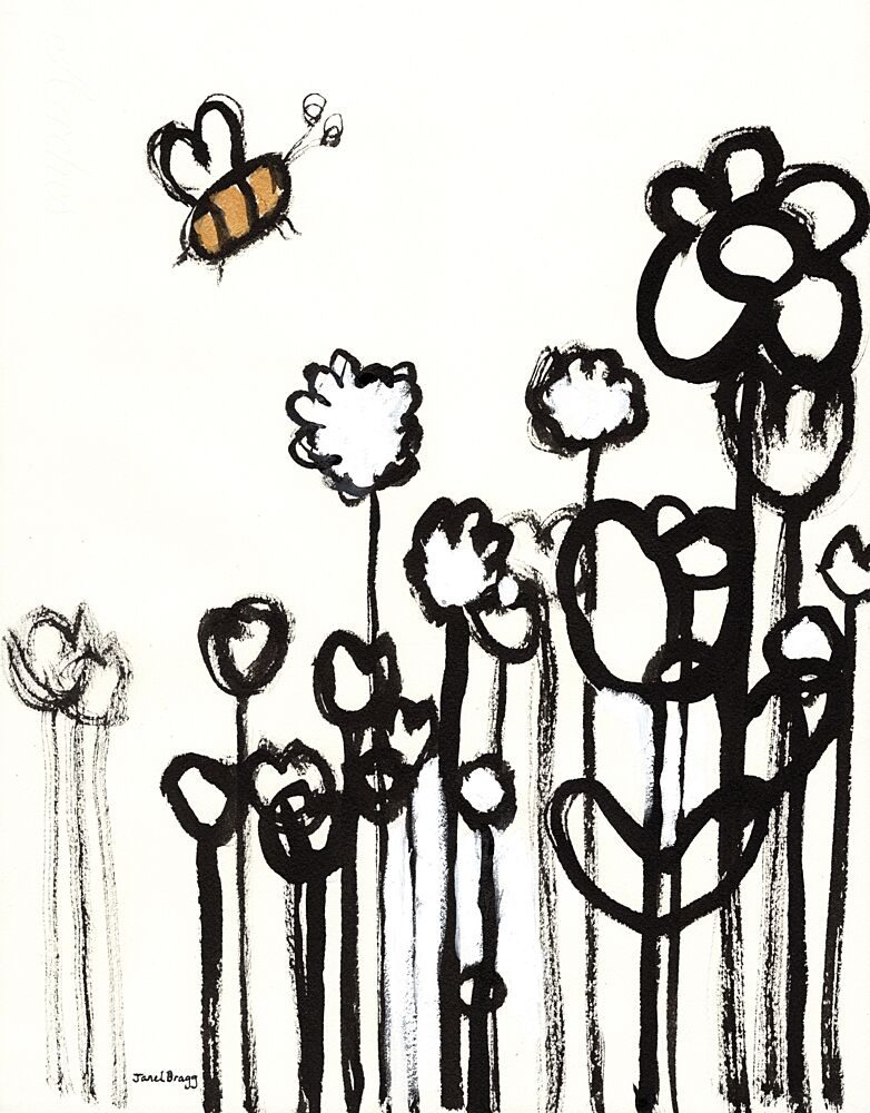 Happy Bee Garden art print by Janel Bragg for $57.95 CAD