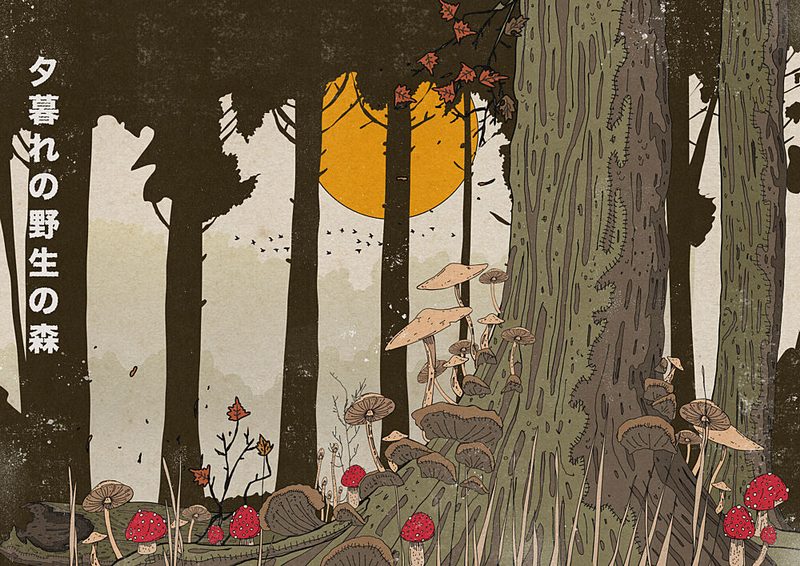 Twilight Mushroom Forest art print by Nicholas for $57.95 CAD
