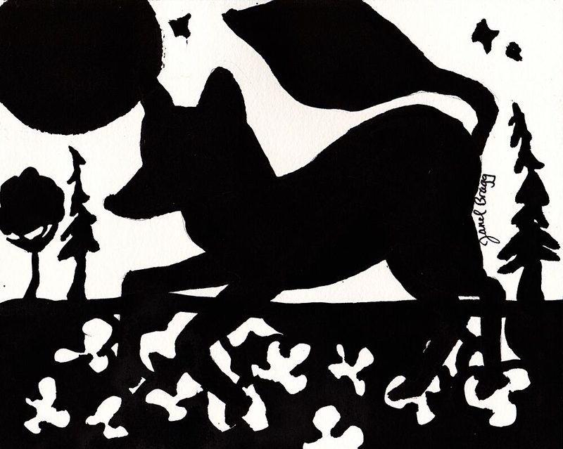 Moonlit Fox Run art print by Janel Bragg for $57.95 CAD