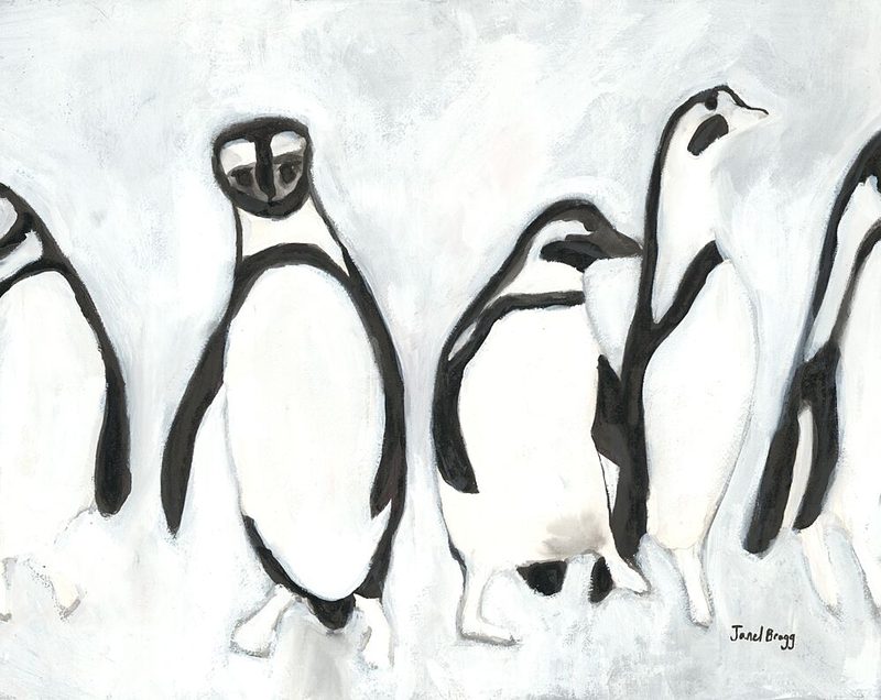 Penguins in a Row art print by Janel Bragg for $57.95 CAD
