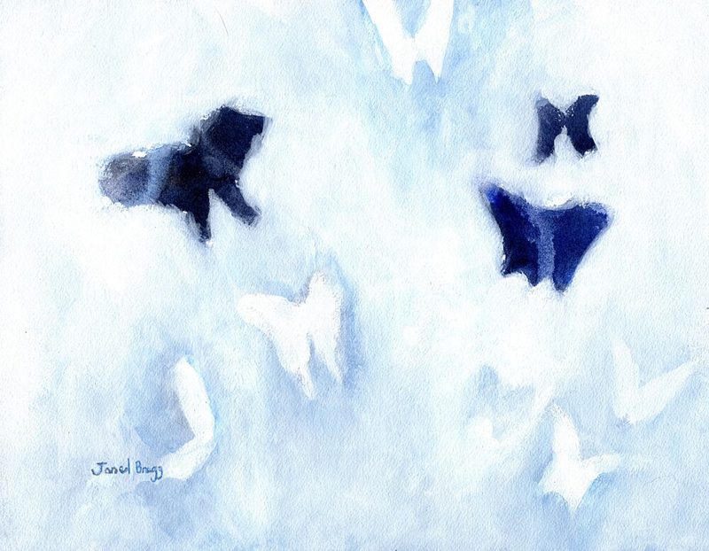 Soft Blue Butterflies art print by Janel Bragg for $57.95 CAD