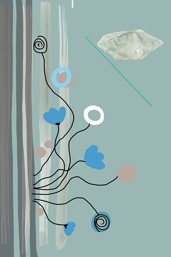 Blue Abstract Flowers art print by Casa Cartissi for $57.95 CAD