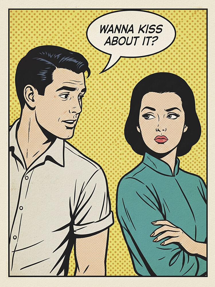 Retro Kiss Proposal art print by Andreas Magnusson for $57.95 CAD