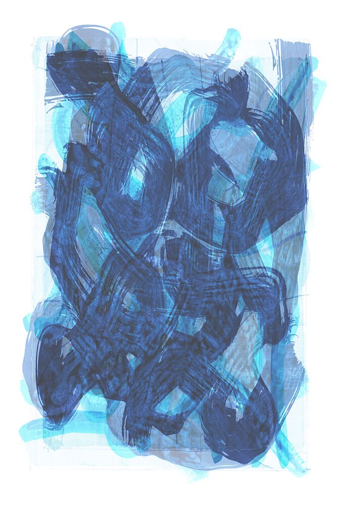 Fluid Blue Abstract art print by Cartissi for $57.95 CAD