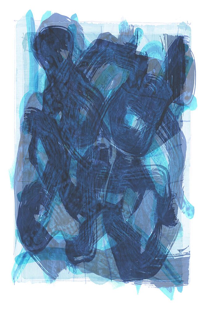 Blue Fluid Abstract art print by Cartissi for $57.95 CAD