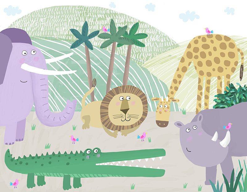 Friendly Safari Animals art print by Carla Daly for $57.95 CAD