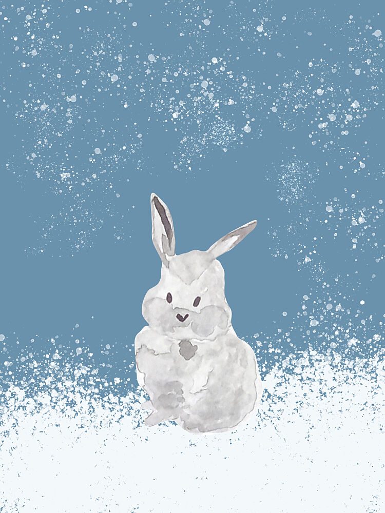 Winter Snow Bunny art print by Elizabeth C for $57.95 CAD