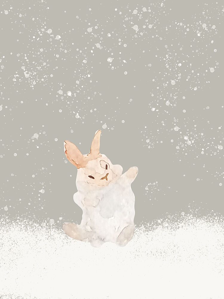 Playful Winter Bunny art print by Elizabeth C for $57.95 CAD