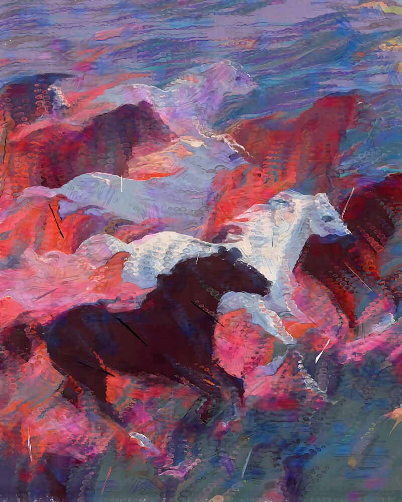 Vibrant Running Horses art print by Uma Gokhale for $57.95 CAD