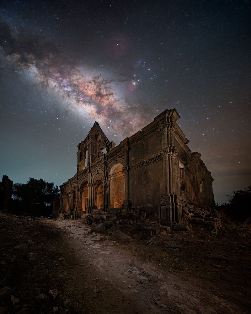 Ancient Ruins Night Sky art print by Vikas Chander for $57.95 CAD