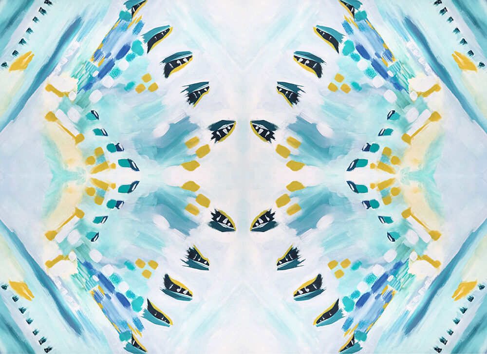 Aqua Gold Symmetry art print by Breanna Megan Studio for $57.95 CAD