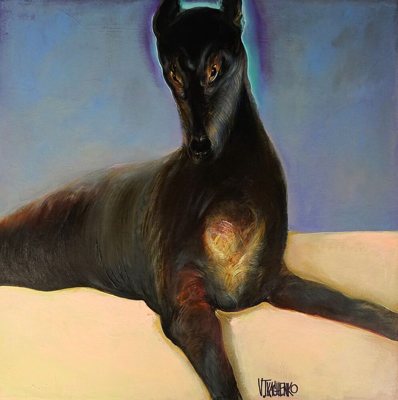 Golden Eyed Greyhound art print by Victor Tkachenko for $57.95 CAD