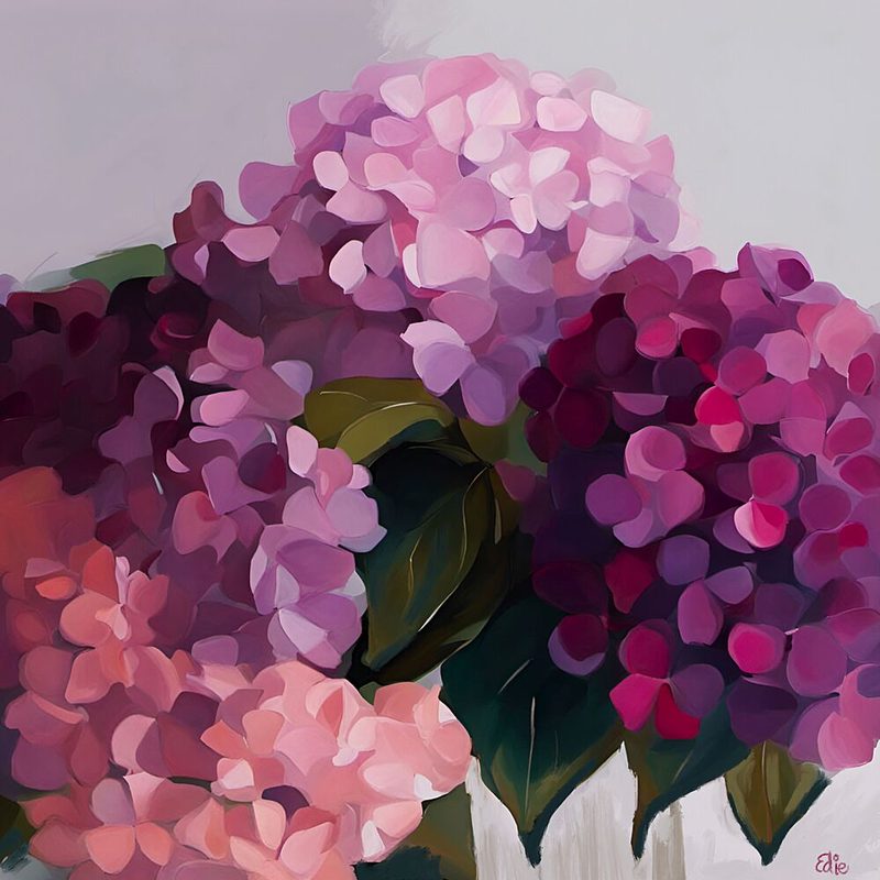 Vibrant Hydrangea Blooms art print by Edie for $57.95 CAD