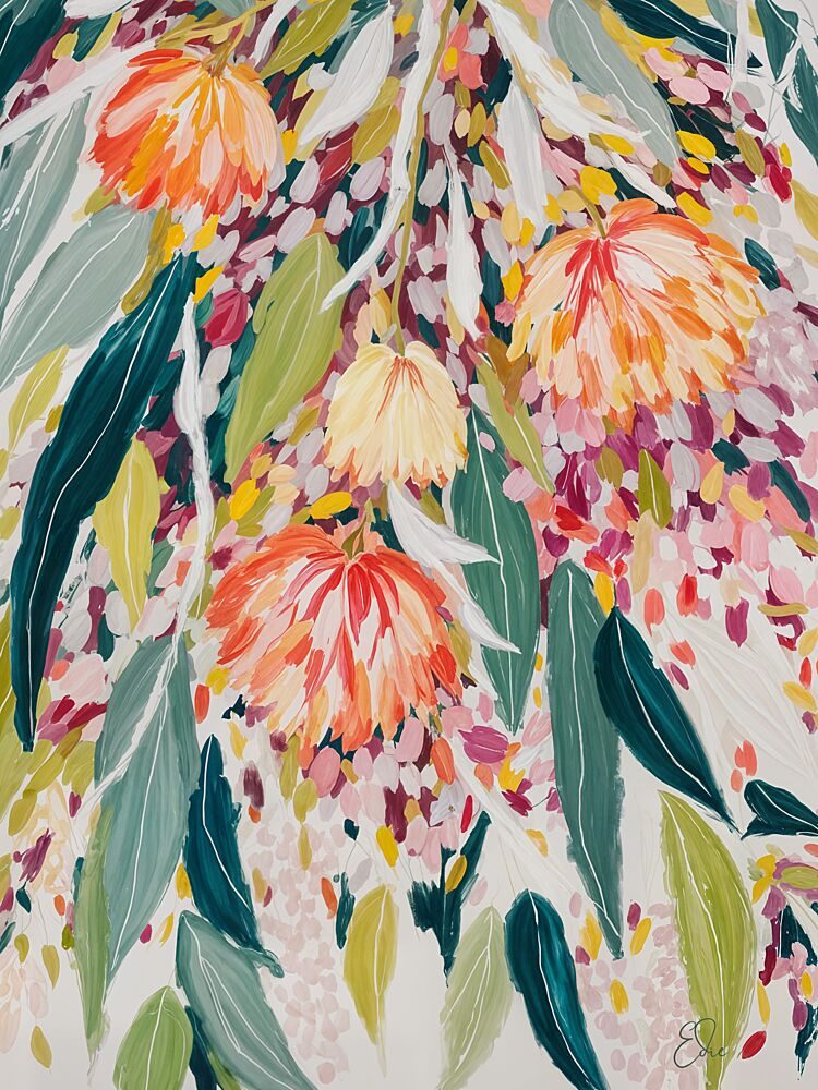 Vibrant Floral Cascade art print by Edie for $57.95 CAD