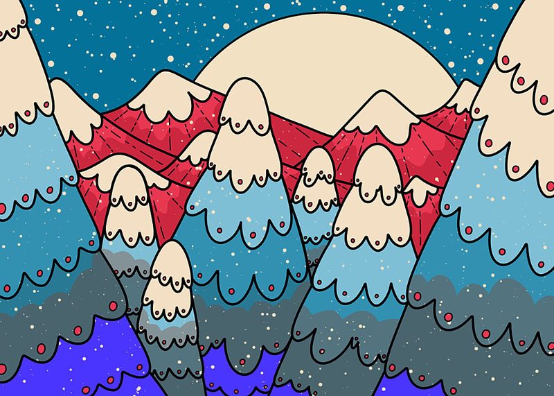Whimsical Winter Peaks art print by Stephen Wade for $57.95 CAD