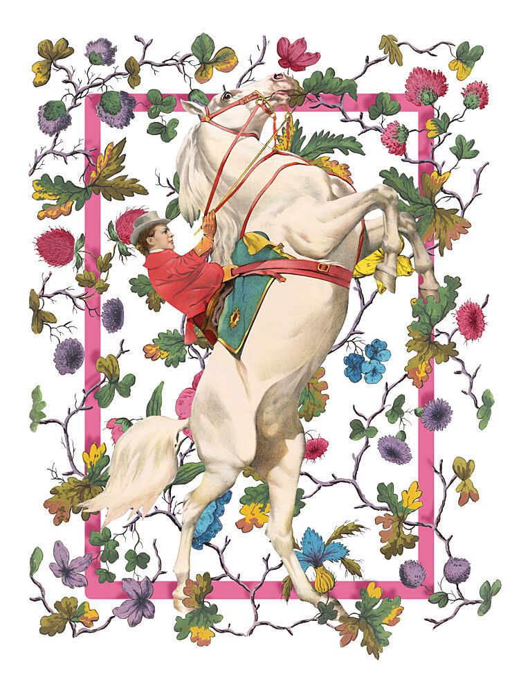 Floral Rococo Equestrian art print by Marja van den Hurk for $57.95 CAD