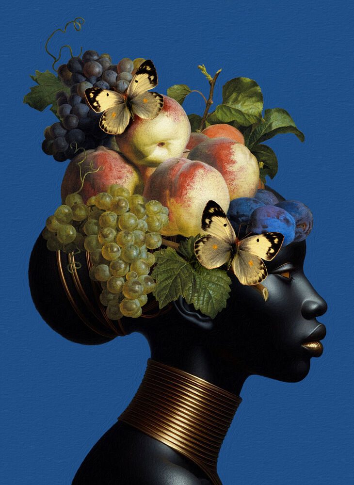 African Fruit Head Profile art print by Marja van den Hurk for $57.95 CAD
