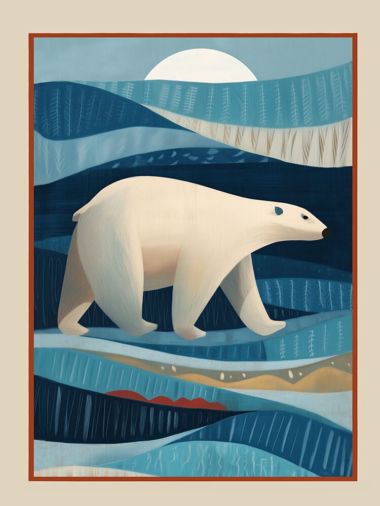 Arctic Polar Bear Stroll art print by City Art for $57.95 CAD