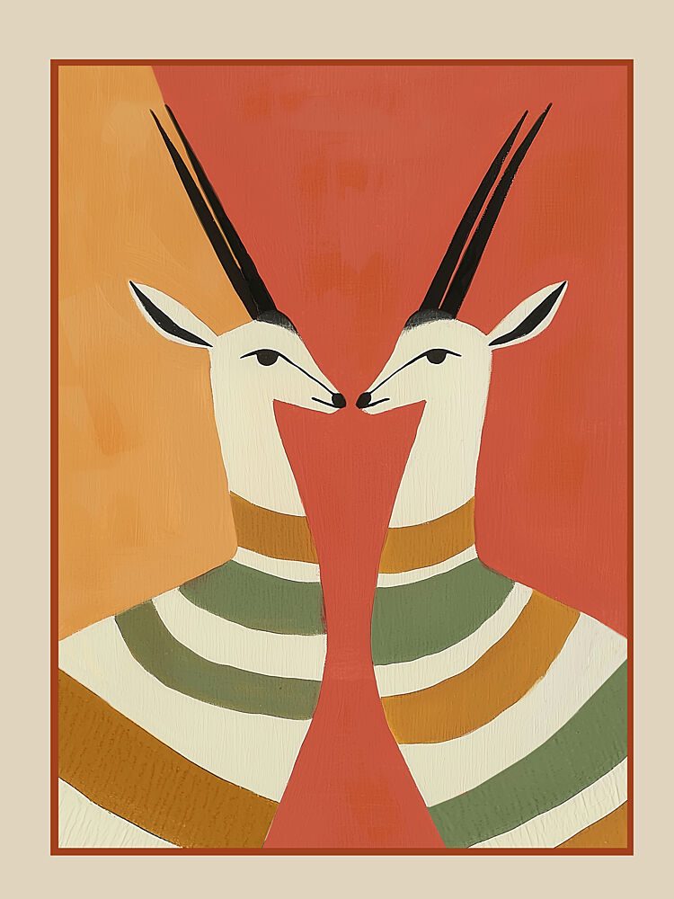 Facing Gazelle Pair art print by City Art for $57.95 CAD