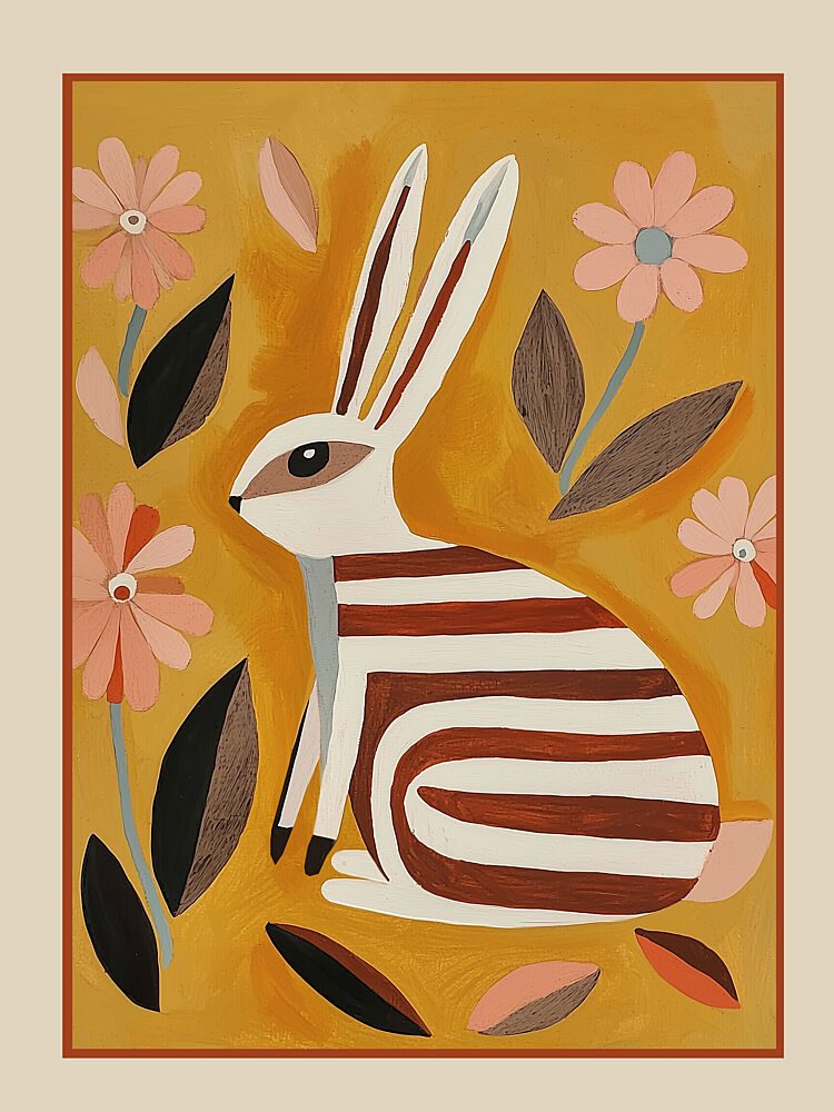 Whimsical Floral Rabbit art print by City Art for $57.95 CAD