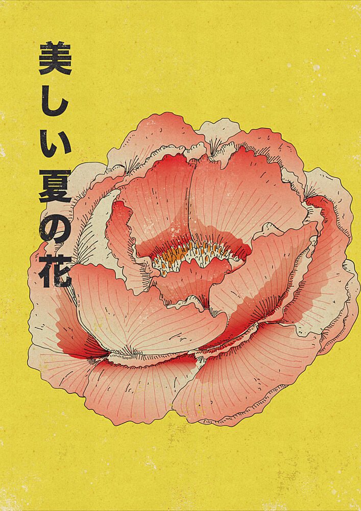 Japanese Summer Peony art print by Nicholas for $57.95 CAD