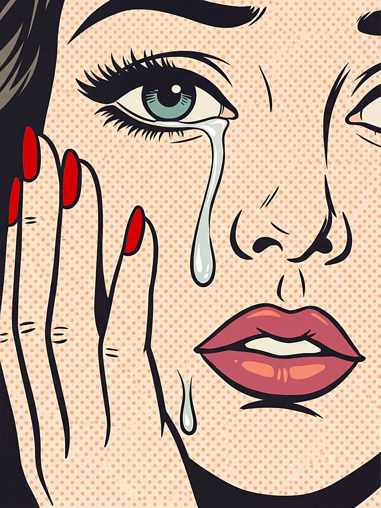 Retro Crying Woman art print by Andreas Magnusson for $57.95 CAD