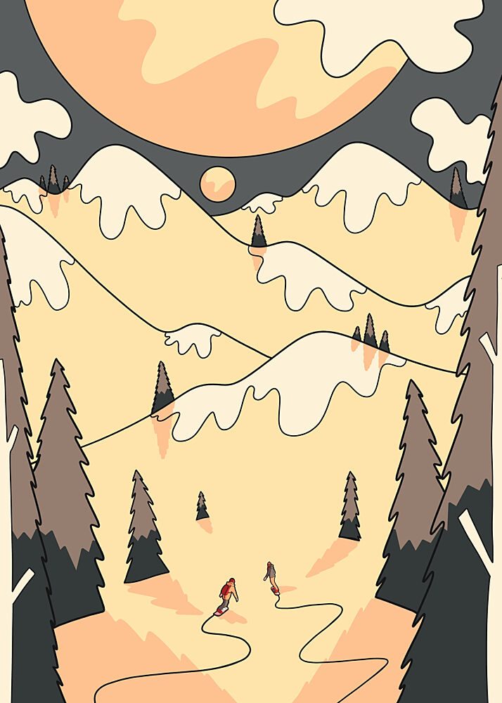 Mountain Ski Adventure art print by Stephen Wade for $57.95 CAD