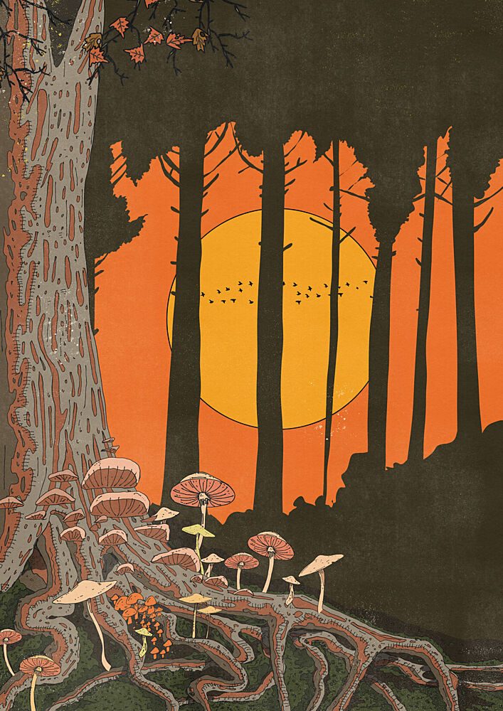 Twilight Mushroom Forest art print by Nicholas for $57.95 CAD