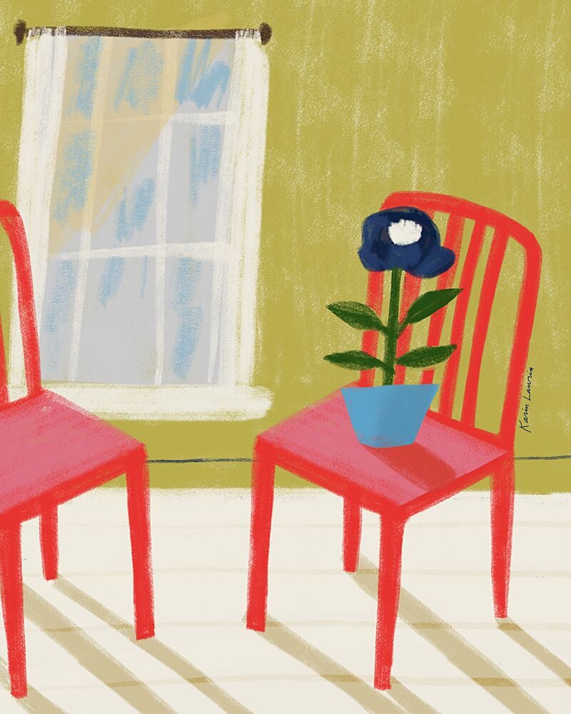 Red Chairs Sunny Room art print by Karin Lauria for $57.95 CAD