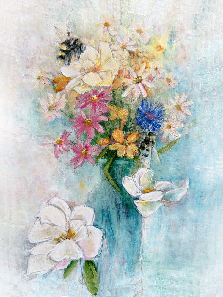 Colorful Spring Bouquet art print by Renee Machan Cottagecore for $57.95 CAD
