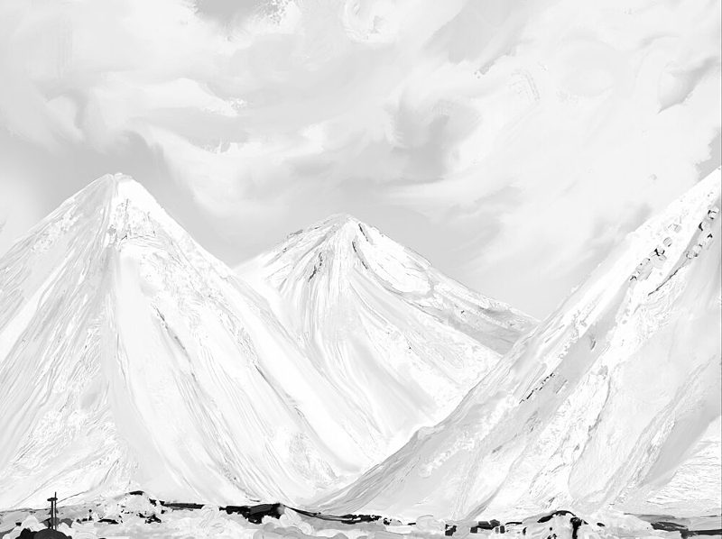 Majestic Snowy Mountains art print by Josie George for $57.95 CAD