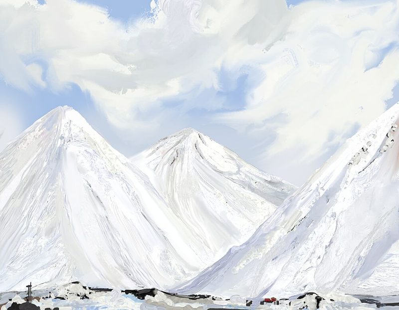 Snowy Mountain Peaks art print by Josie George for $57.95 CAD