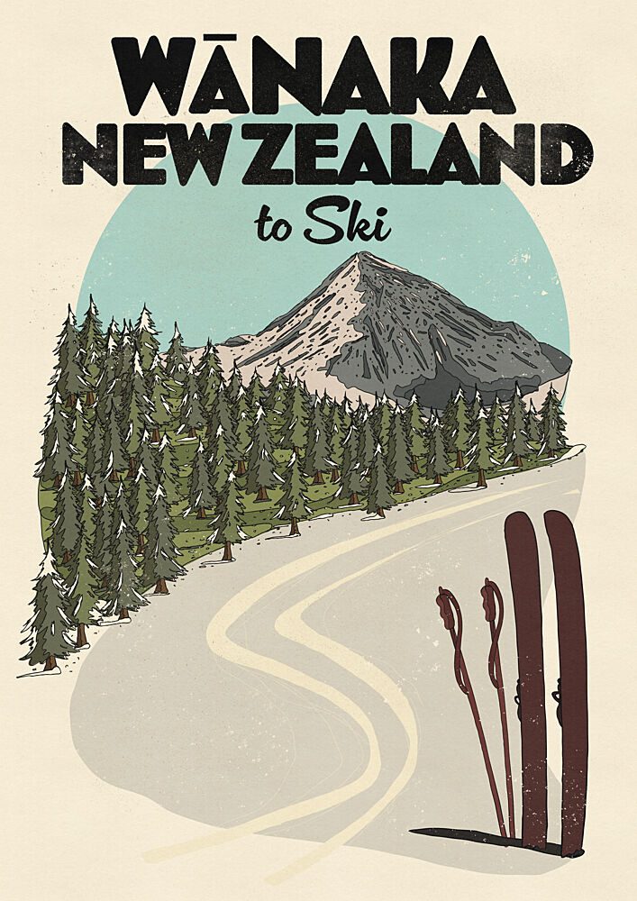 Wanaka New Zealand Ski art print by Nicholas for $57.95 CAD