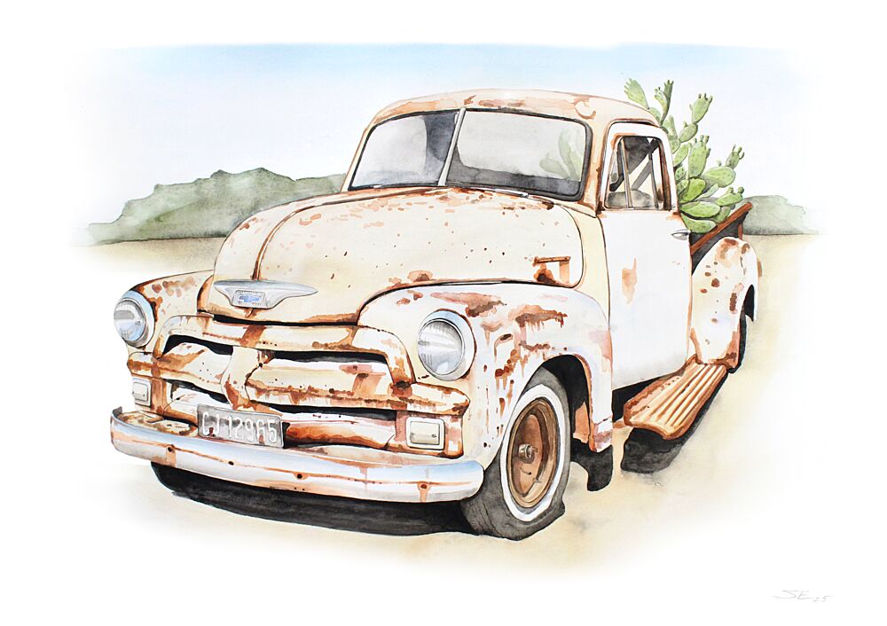 Rusty Desert Pickup art print by Steve Erwin for $57.95 CAD