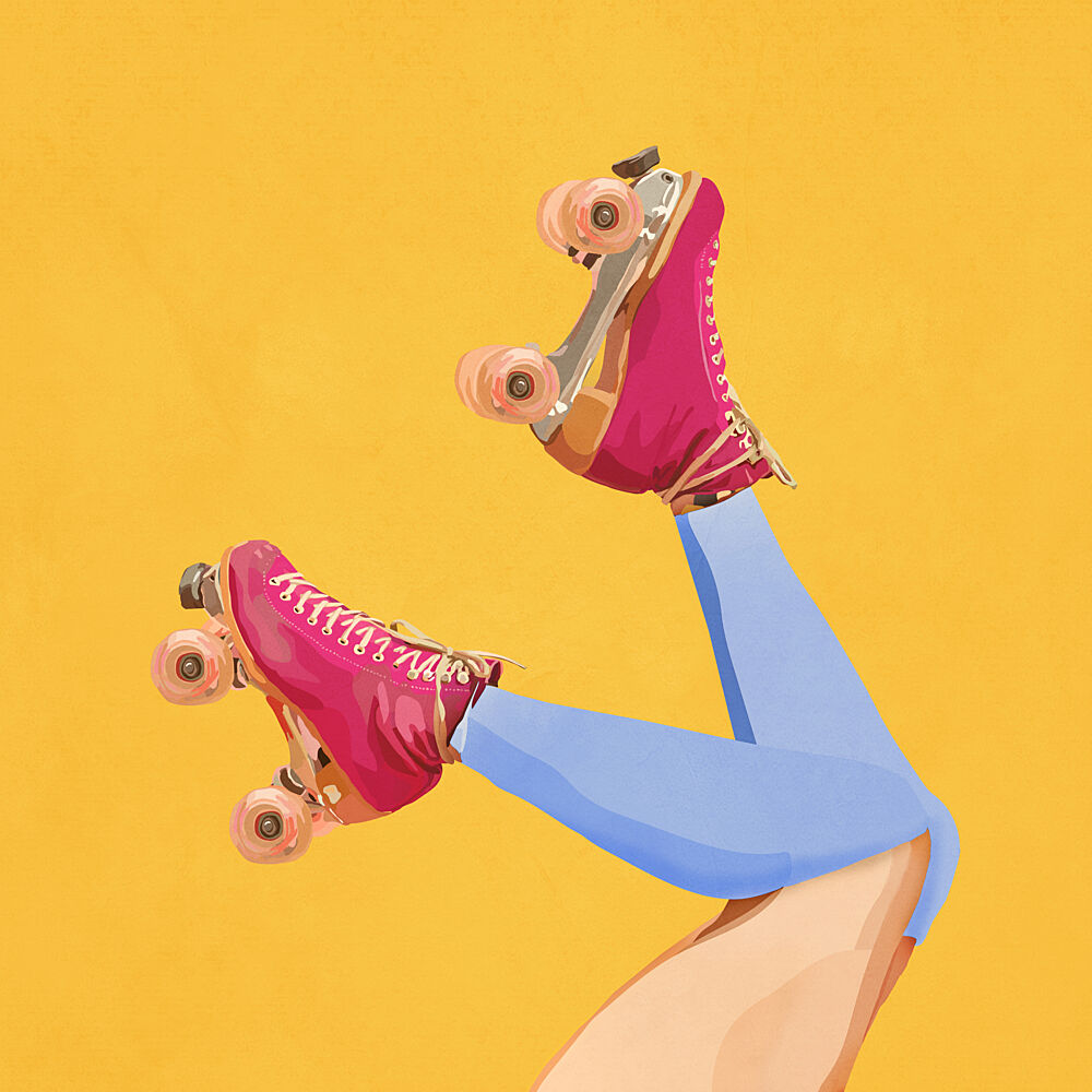 Pink Roller Skates art print by City Art for $57.95 CAD