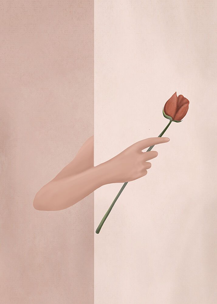 Tender Rose Hand art print by City Art for $57.95 CAD
