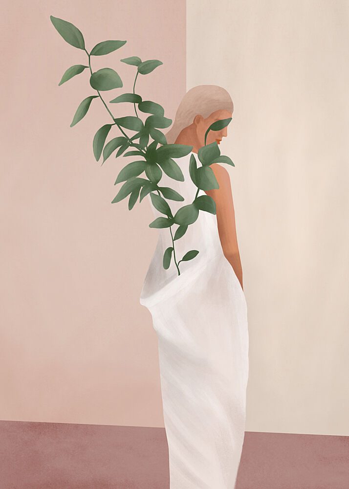 Woman with Green Growth art print by City Art for $57.95 CAD