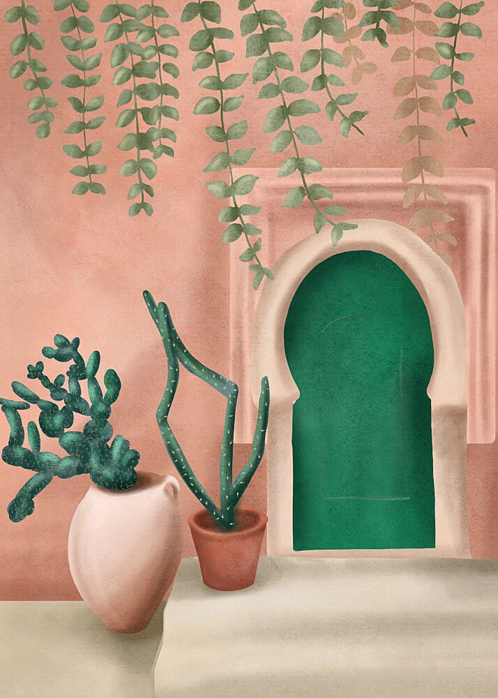 Green Door art print by City Art for $57.95 CAD